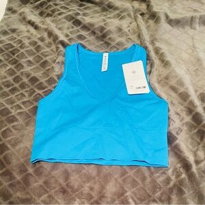 Athleta Aurora Blue Crop Ribbed Tank